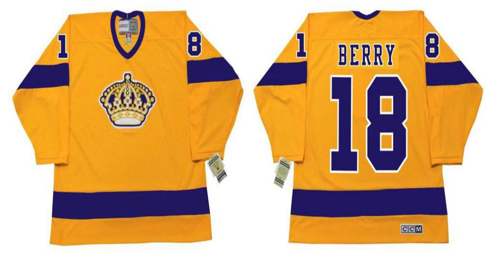 2019 Men Los Angeles Kings #18 Berry Yellow CCM NHL jerseys->los angeles kings->NHL Jersey